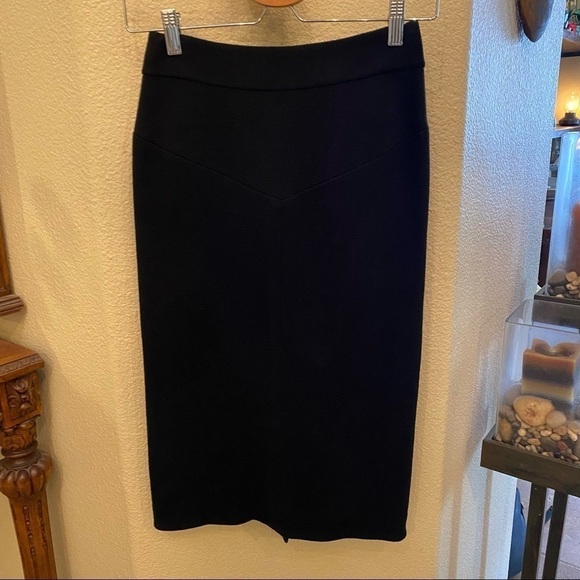 DIANE VON FURSTENBERG Black Pencil Wool Skirt Size 2 - Picture 1 of 7